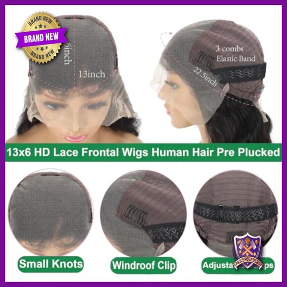 13x6 HD Lace Front Wig Human Hair 200% Density Bob Glueless Pre Plucked